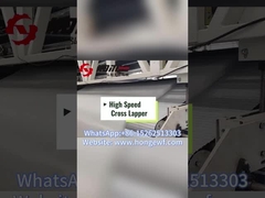 Qual e' il processo di produzione della fibra di poliestere attraverso il cross lapper?